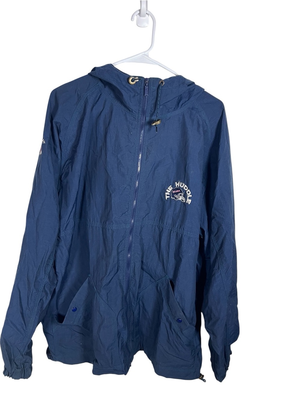 Vintage Gear for Sports UCONN The Huddle Huskies Navy Windbreaker Jacket Size L